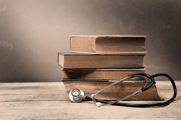 Old Book and Stethoscope