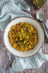Artichoke & red pepper paella