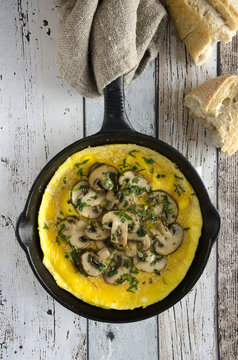 Chestnut mushroom omelette
