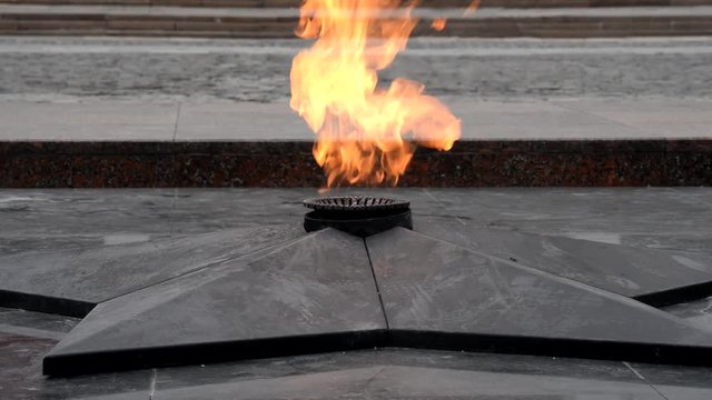 Eternal Flame in Moscow at the Tomb of the Unknown Soldier in