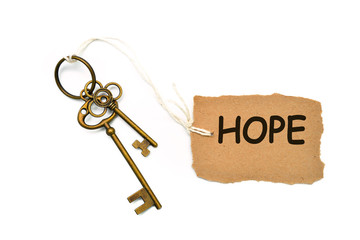 The concept of 'hope' is translated by key and silver key chain