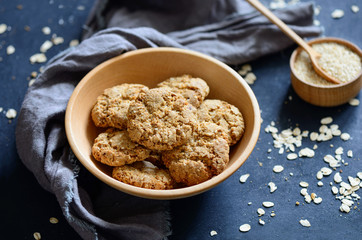 Oat and sezam biscuits, freshly baked