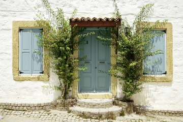 detail front view from a house in izmir Turkey
