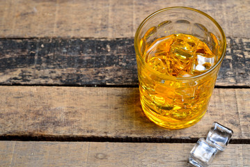 Scotch on wooden background