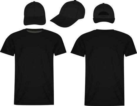 Baseball cap and t shirt template vector