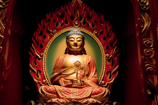 Buddha in the Tooth Relic Temple, Singapore