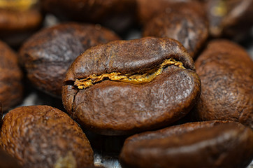 Coffee beans macro background