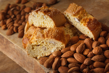 Sweet biscuits cantuccini with almonds