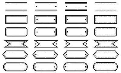 Blank postal stamps rectangular set.illustration vector