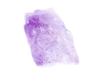 Macro Mineral Stone Amethyst on a white background