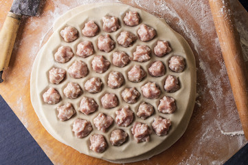 Homemade Meat Dumplings - russian pelmeni