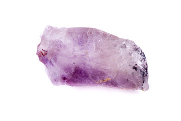 Macro Mineral Stone Amethyst on a white background