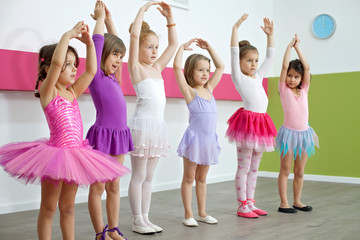 Little girls in a dance class