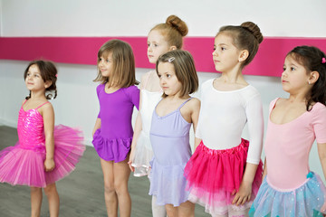 Little girls in a dance class