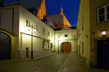 Old Town in Warsaw by Night, Poland, Europe