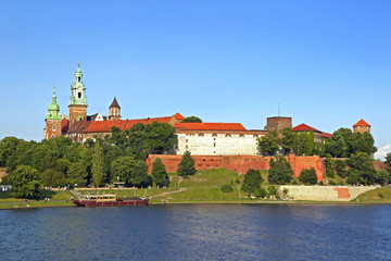 Views of Wawel Castle and Vistula River in Krakow, Poland, Europe