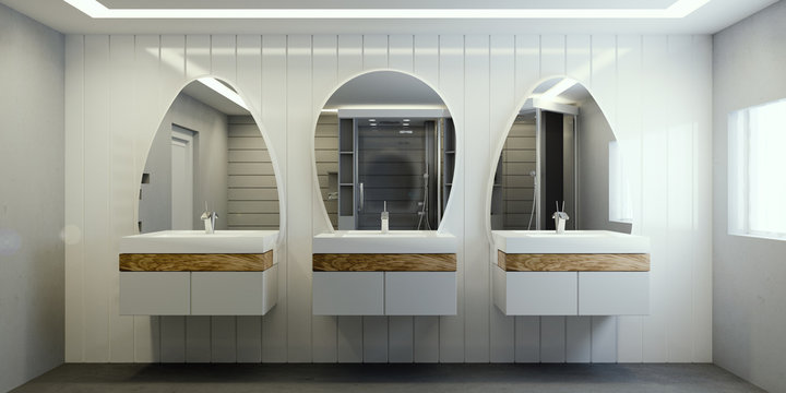 Modern interior design of bathroom