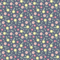 Cute pattern of small flowers. Background with flowers.