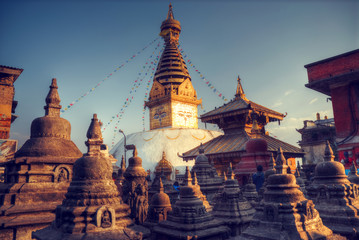 Swayambhunath Stupa - obrazy, fototapety, plakaty