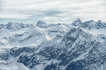 Fototapeta na wymiar view from the Nebelhorn mountain, Bavarian Alps,