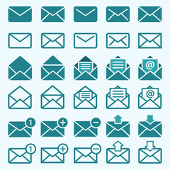 mail icon set. Vector illustration for web and mobile