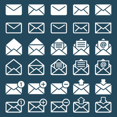 Envelope Mail Icons set. email letter signs