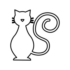 cute cat mascot silhouette isolated icon vector illustration design