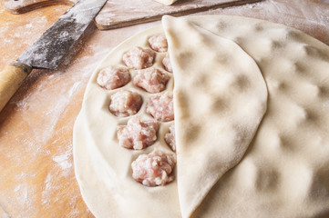 Homemade Meat Dumplings - russian pelmeni