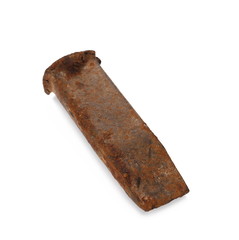 old rusty metal chisel isolated on white background
