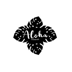 Aloha Hawaii Creative Vector Design Element. Palm leaves