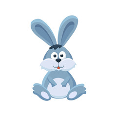 Adorable bunny illustration. Cute cartoon animal isolated on white background.