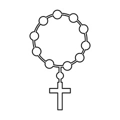 saint rosary catholic icon vector illustration design