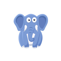 Adorable elephant illustration. Cute cartoon animal isolated on white background.