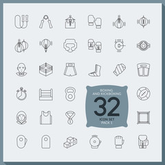 Vector Set of Mix Martial Arts Icons. MMA Icons. Boxing, Kick Boxing, Thai Boxing, Wrestling, Grappling. Fighting, Training and Competition