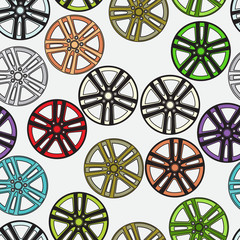 Fototapeta premium Seamless background with car alloy wheels