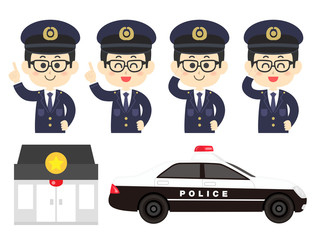 警察官のイラストセット