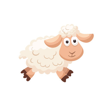 recommend clip art: Adorable sheep illustration. Cute cartoon animal isolated on white background.