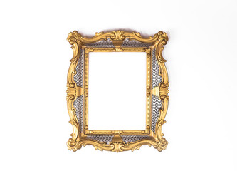 Golden, elegant, vintage frame, baroque, rococo.Clipping paths included.