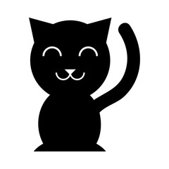 chinese cat lucky icon vector illustration design