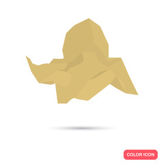 Garbage paper color flat icon for web and mobile design