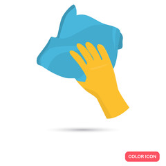 Rag for cleaning in hand color flat icon for web and mobile design