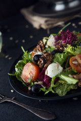 Diet and healthy mediterranean salad