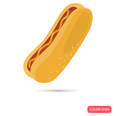 Hot dog color flat icon for web and mobile design