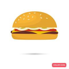 Hamburger color flat icon for web and mobile design