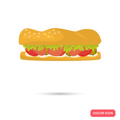 Sandwich color flat icon for web and mobile design