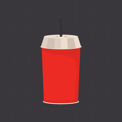 Cardboard drink glass color flat icon for web and mobile design
