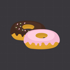 Sweet donuts color flat icon for web and mobile design
