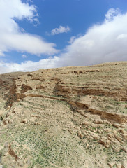 View of the stony canyon in the Judean Desert near Bethlehem. Israel.