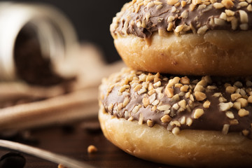 Sweet donut with chocolate