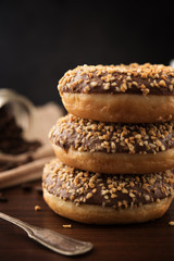 Sweet donut with chocolate